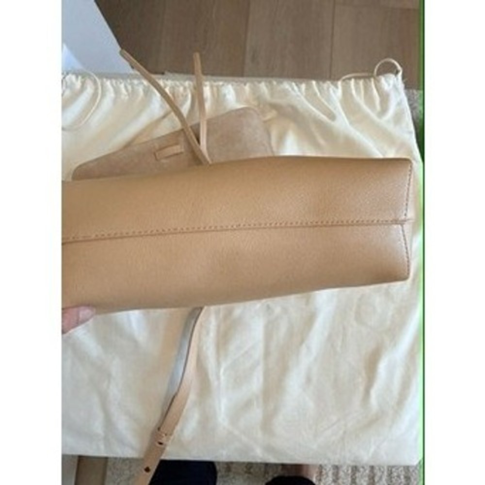 Mansur Gavriel Lady Bag Sand Beige Pebbled Leather Satchel Crossbody Handbag - Picture 6 of 7